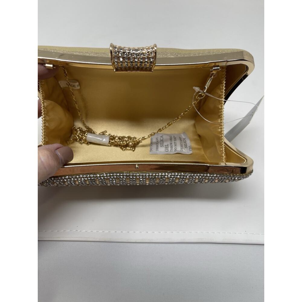 D'Margeaux evening clutch with gold and crystal stripes‎ - Picture 6 of 11